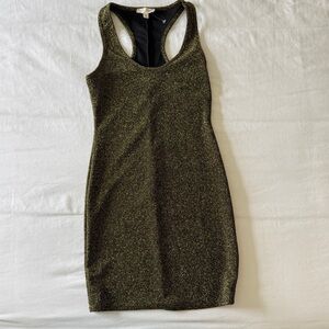Bodycon Gold Sleeveless Dress M